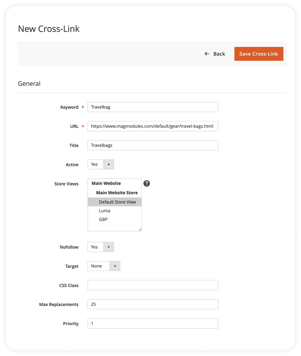 Magento 2 Cross-Links admin-grid