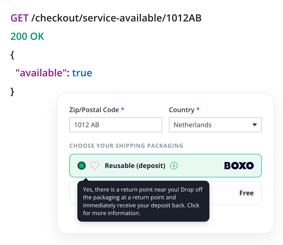 Magento 2 BOXO realtime postcodecheck