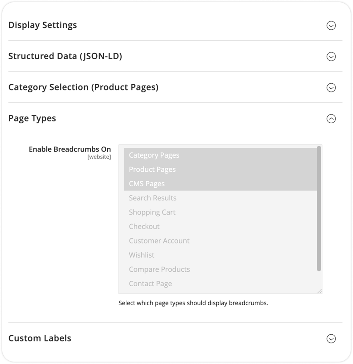 Geoptimaliseerde Breadcrumbs voor Magento 2
