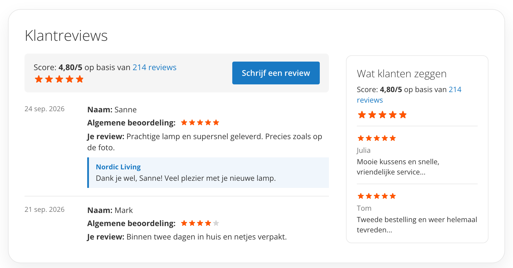 Magento 2 Shopreview reviewpagina en widget